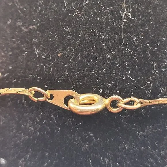 Antique Freshwater Pearl Gold Fill Leaf Pearl Drop Necklace 18in - Picture 5 of 6